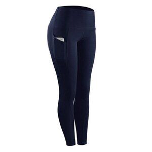 Yoga Sports Pants Pockets Compression Leggings Fitness Tight Workout Trousers
